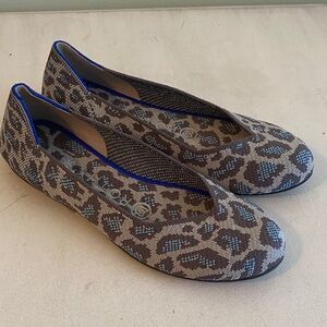 Rothy's Dark Grey  and Blue Patterned Flats